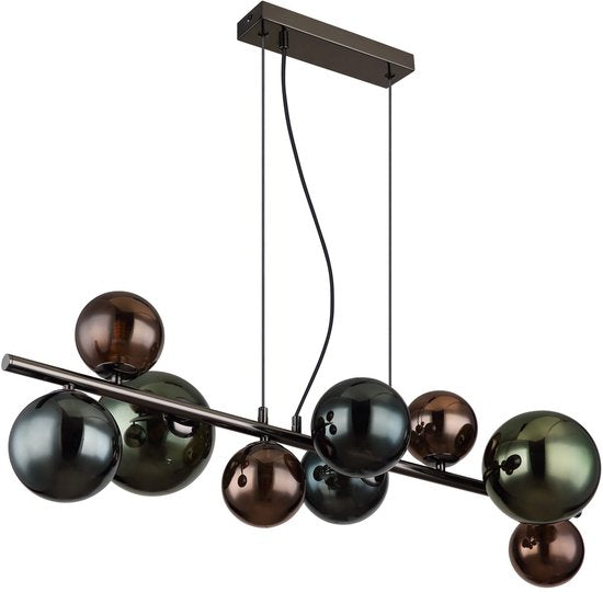 Globo - lampe suspendue - RIHA - multicolore - verre - grande lampe de table - G9 - 56142-9H
