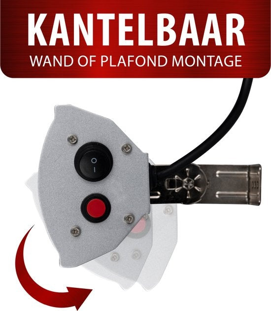 alpina Heater Chauffe-terrasse - électrique - intérieur et extérieur - infrarouge - suspendu - avec télécommande - 2000W