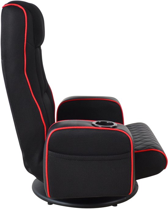 VDD Gaming - Fauteuil de gaming - Fauteuil au sol - Fauteuil de gaming noir/rouge - Fauteuil au sol réglable