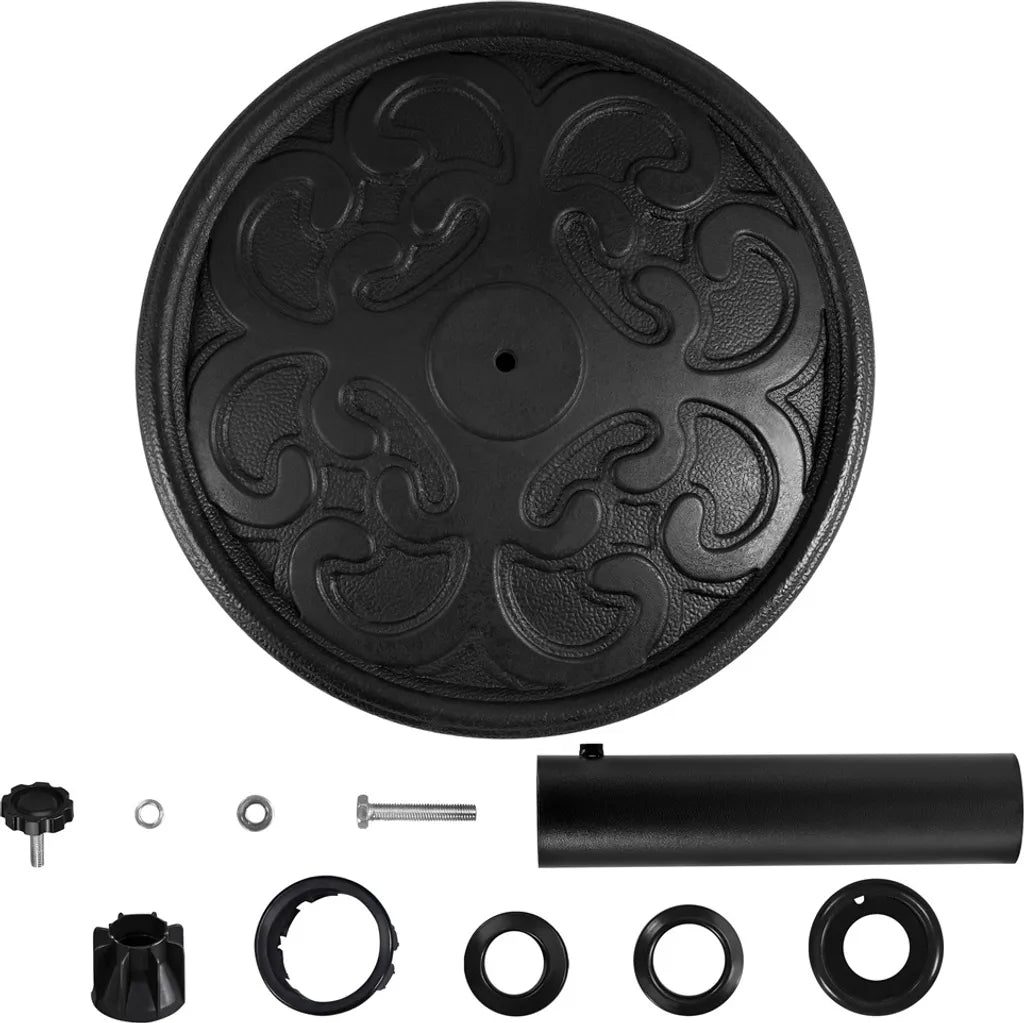 Yaheetech Pied de parasol 44,5 × 44,5 × 32,5 cm - Noir - Pied de parasol 10 kg pour mâts de parasol de 38-48 mm