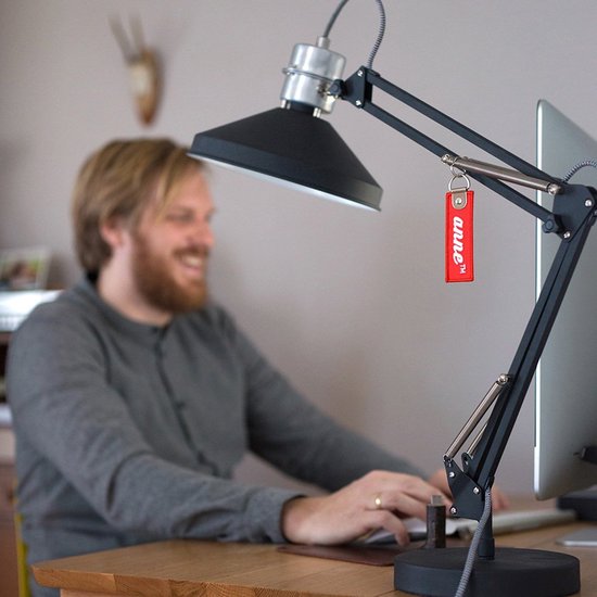 Anne Lighting Zappa - Lampe de table de style industriel - Noir - H : 80 cm - Ø : 18 cm - E27 - Pour l'intérieur - Métal - Lampes de table - Lampe de bureau - Lampes de bureau - Chambre à coucher - Salon - Salle à manger