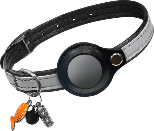 Vulpes Goods® Pets - Collier pour chat adapté à Apple AirTag - Apple Airtag Cat Collar Pro - Sûr, léger, réfléchissant et confortable - Anti-rayures et résistant à l'eau - 3 accessoires inclus - 23.5-30.5 CM - S