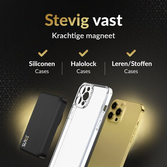 Surge Wireless Powerbank 10000mAh - compatible Magsafe - Chargeur rapide 22,5W - Convient à l'iPhone 12, 13, 14, 15, 16