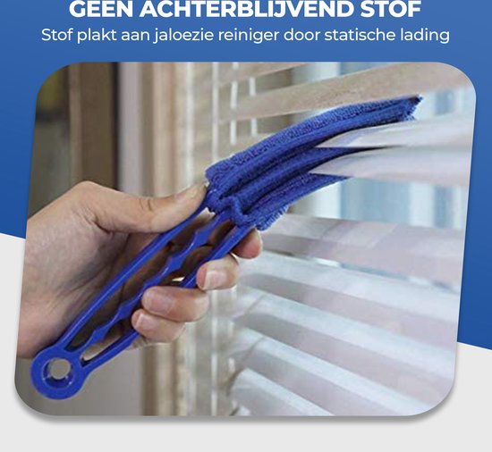 Nettoyeur de stores - Nettoyeur de lamelles - Plumeau - Bleu - y compris nettoyeur de joints