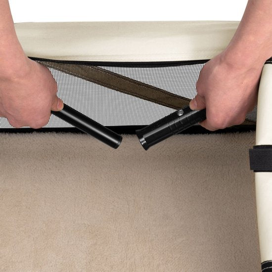 Boîte de transport pliante pour chien / Banc Lassie S - Beige - 34 x 50 x 36 cm