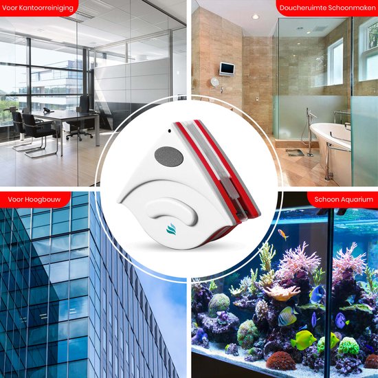 TibaGoods Essuie-vitre magnétique pour double vitrage - Nettoyeur de vitres - Essuie-vitre magnétique