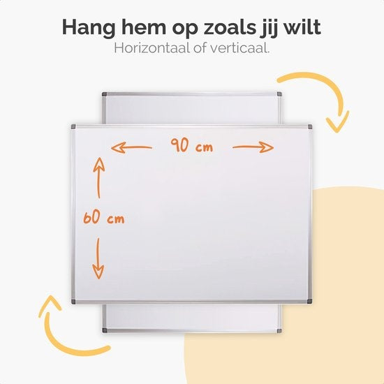 Tableau blanc avec Marqueurs - Goliving - 60 x 90 cm - Tableau magnétique - Planning hebdomadaire - Tableau noir