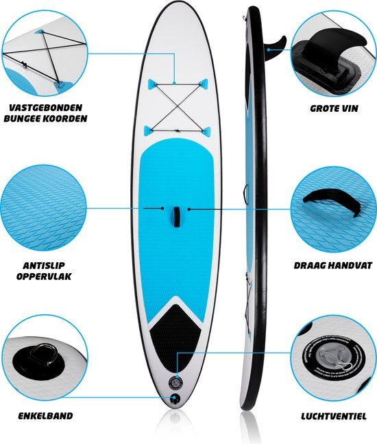 Dunlop Inflatable Sup Board avec accessoires - Bleu/Blanc - 305 x 71 x 10 cm