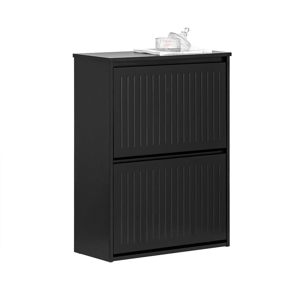SoBuy FSR165-K-SCH Armoire à chaussures avec 2 volets, étagère à chaussures, armoire de couloir, armoire de rangement