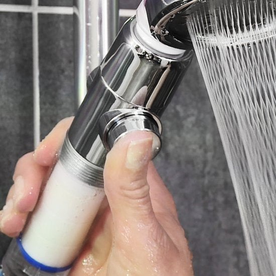 Aquadon EcoTornado - pomme de douche économisant l'eau et augmentant la pression - douchette pivotante à 360° - pomme de douche avec fonction anti-calcaire - protège la peau et les cheveux