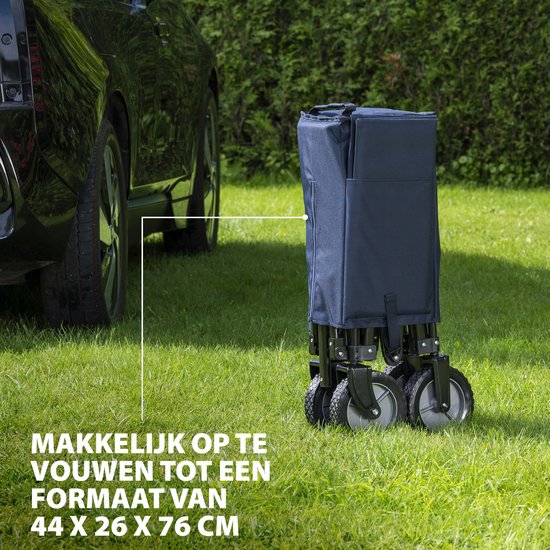 Chariot pliable Tristar - Chariot robuste à cadre en accordéon - Capacité de charge de 70 kg - 39 x 20 x 75 cm - Avec plateau et sac de rangement - Chariot de camping, chariot de transport, chariot à tirer et chariot de plage pour le jardin, les festivals