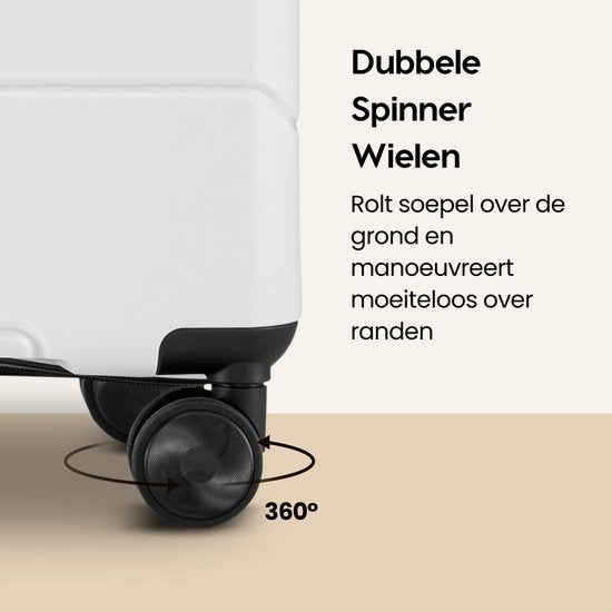 SKYCASES Urban Adventurer - Grande valise de voyage - Serrure à chiffres - 49x30x75cm - 110L - Valise de voyage avec serrure de valise - Roues pivotantes - Blanc V2