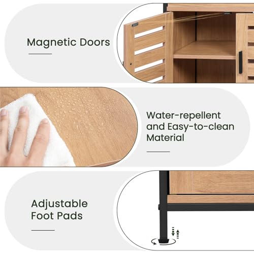 Eugad Armoire de salle de bain sous évier chêne clair 60x30x60 cm