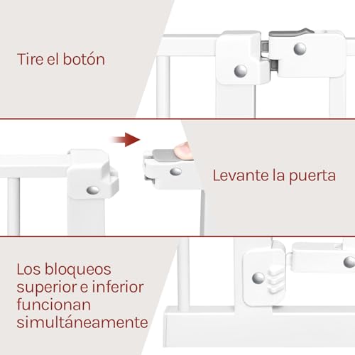 Woltu Barrière de Sécurité pour Enfants et Animaux Blanc 75-107 cm