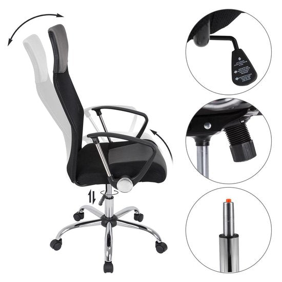 VEEHAUS Chaise de bureau en maille noire