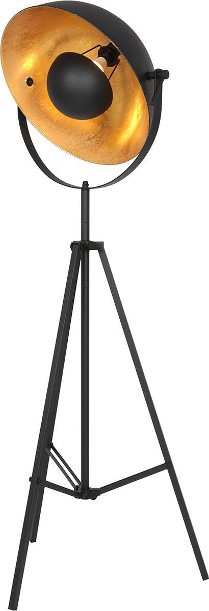 Lampadaire Sunflower - 1 lumière - orientable et pivotant - E27 - hauteur 163 cm - design tendance - séjour / chambre - or / noir