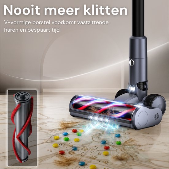 Aspirateur balai Vesora® V1 sans fil et sans sac - Aspirateur sans fil - Aspirateur à main sans fil - Aspirateur - Aspirateur balai avec filtre HEPA - Aspirateur pour animaux de compagnie - Aspirateur sans sac