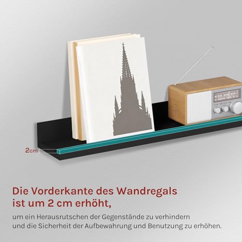 Woltu Wall Shelf Set 3-piece Black - 2x 30x5x10 cm, 1x 60x5x10 cm