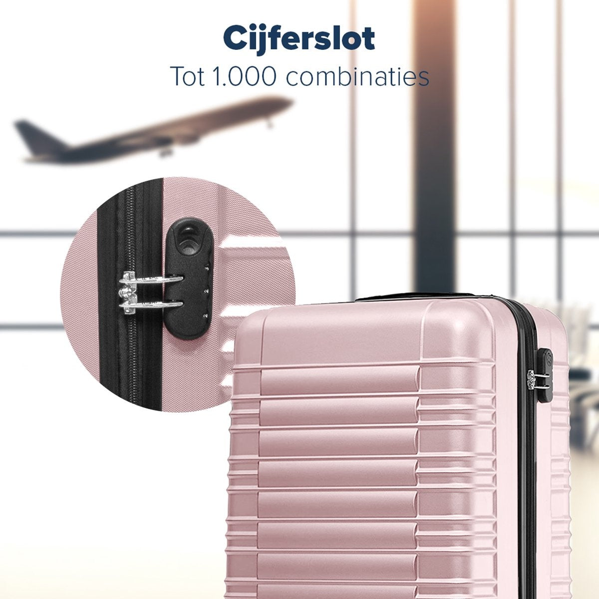 TRVLMORE Set de valises - 3 pièces - 38L (bagage à main) + 70L + 110L - Rose Gold