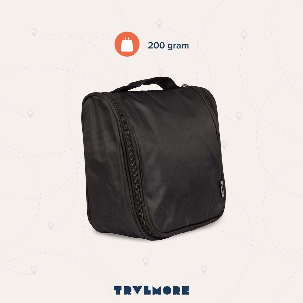 TRVLMORE Trousse de toilette voyage - trousse de maquillage - Suspension avec crochet - Unisexe - Noir