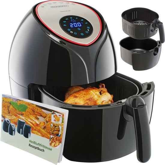 Friteuse à air chaud Monzana - 6,5 L XXL avec LED et minuterie, 1 850 W - Noir