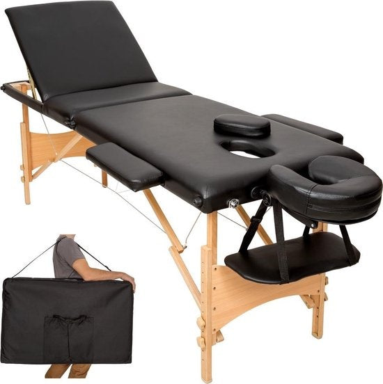 Table de massage mobile 3 zones - rembourrage 3 cm + sac de transport noir