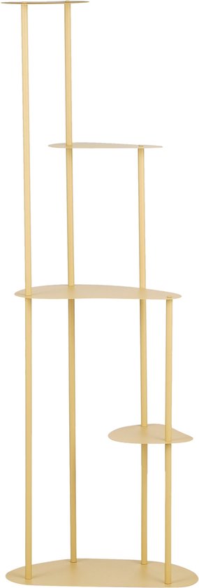 Mica Decorations Fonda Table à plantes - L48 x L27 x H140 cm - Métal - Jaune clair
