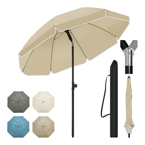 Parasol Woltu - Résistant aux UV et imperméable - Hauteur et angle réglables - Idéal pour balcon, terrasse et plage