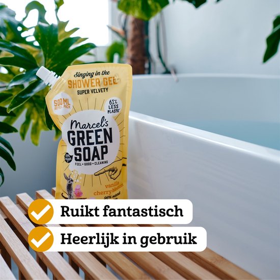 Recharge de gel douche Marcel's Green Soap - Vanille et fleur de cerisier - 6 x 500 ml