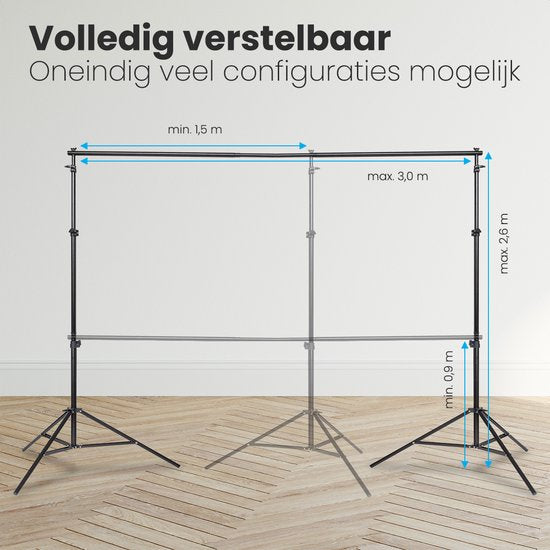 Auronic Backdrop System - Set complet - Sans toile - Réglable - 300 x 260cm