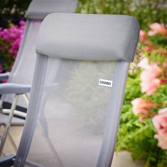 Chaise de jardin Casaria Aluminium - 4 pièces réglables - Gris