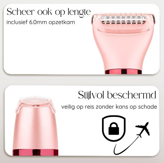 Rasoir féminin 2 en 1 + 2 têtes de rasage supplémentaires - Visage - Aisselles - Jambes - Maillot - Rasoir Femme - Epilateur électrique - Epilateur Femme - Tondeuse Femme - Zone intime Poils pubiens - Rasoir Féminin Bikini
