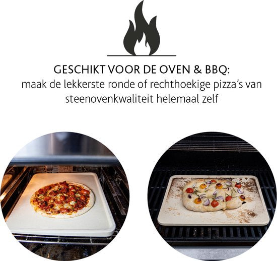 Boska Pizza Stone Deluxe Rectangle - Pour le four - Pizza croustillante - 40x32 cm - Accessoires BBQ