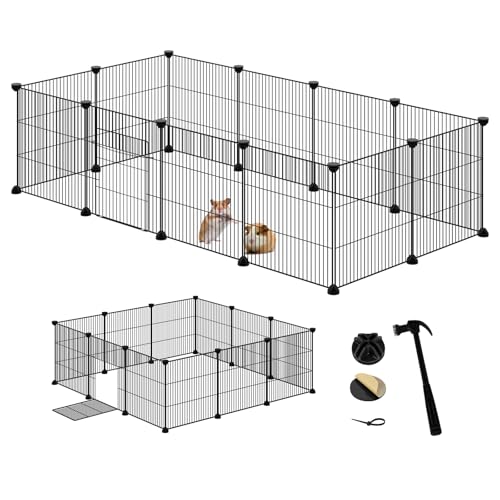 Eugad Clôture modulaire pour petits animaux domestiques Noir 142 x 72 x 36 cm