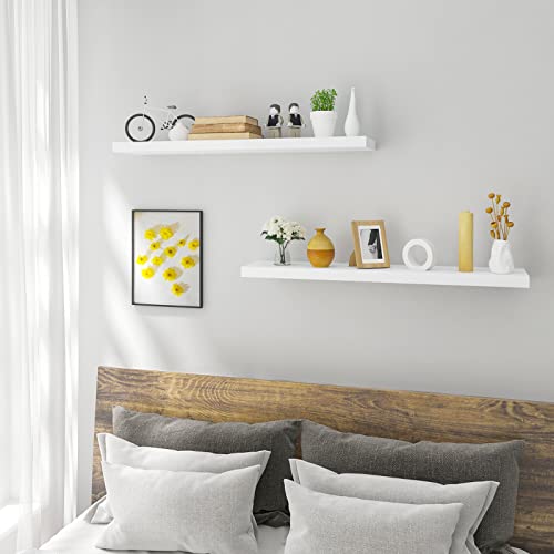 Woltu Wall Shelf Set 2 pieces - Blanc - 50 x 23 x 3.8 cm