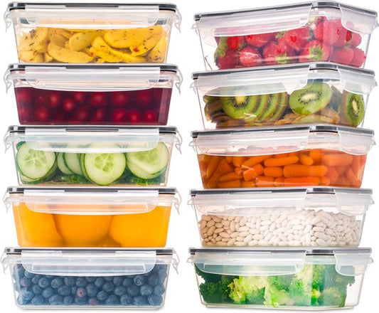 Stosh Freshness Trays - Plateaux pour la préparation des repas - Plateaux pour la congélation - 10 pièces - 1L - Plastique - Sans BPA