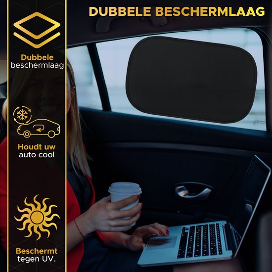 Toivo Car Sunshades Set Of 2 Pieces - Self-adhesive - 31x51 cm - UV Protection - Side Window Sunshade - Sun protection Window - For Child and Baby