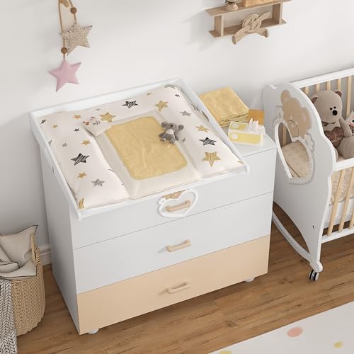 Drap à langer Woltu pour commode - Blanc - 80 x 75 x 10 cm