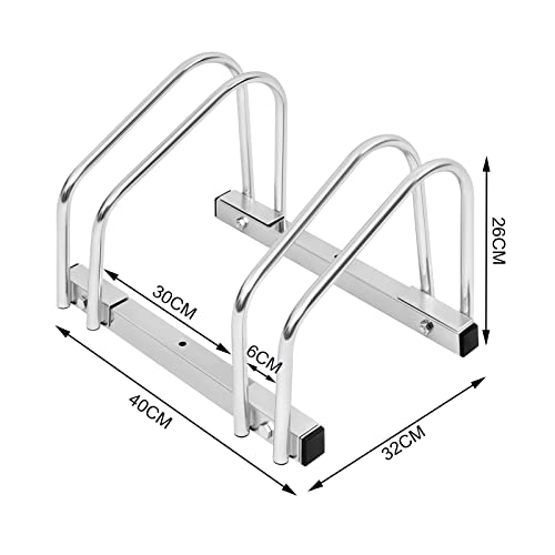 Woltu FZ1132m1 Porte-vélos pour 2 vélos - Acier galvanisé - Argent - 60 x 30 x 20 cm