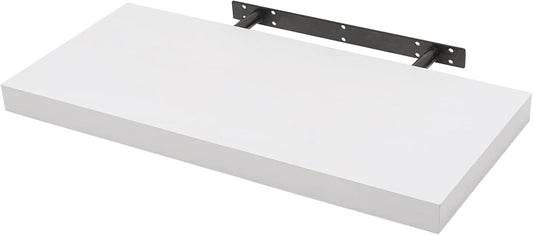 Woltu Floating Wall Shelf MDF White - 70 x 22.9 x 3.8 cm - Etagère suspendue moderne pour le salon, la chambre et la cuisine