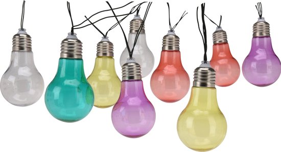 Éclairage de fête extérieur solaire avec 10 lumières colorées, guirlande lumineuse de 2 mètres - Éclairage extérieur solaire LED