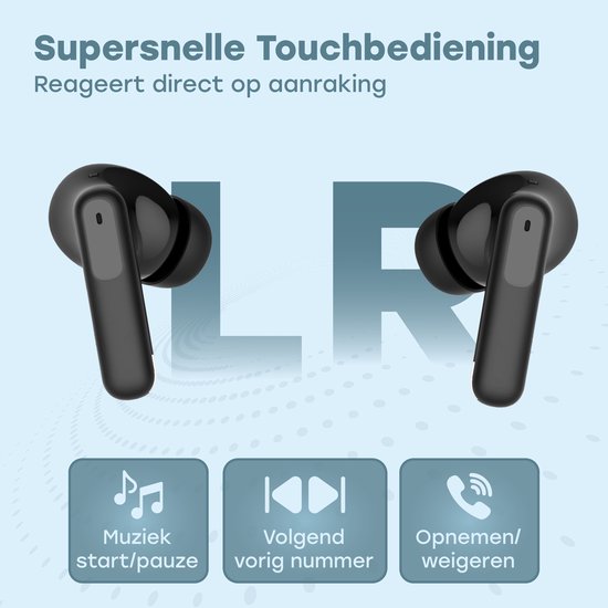 Écouteurs sans fil Audyn - Écouteurs sans fil - Réduction de bruit ANC+ENC - Bluetooth - Intra-auriculaires - Noir - FlowTune Pro