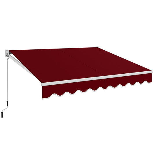 Coast Parasol manuel extensible 295x250 cm - Rouge - Structure en aluminium - Angle réglable 40°-100° - Sans perçage