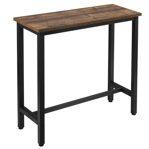Woltu Table de bar avec structure métallique et plateau en aggloméré - Bois vintage - 100 x 40 x 100 cm