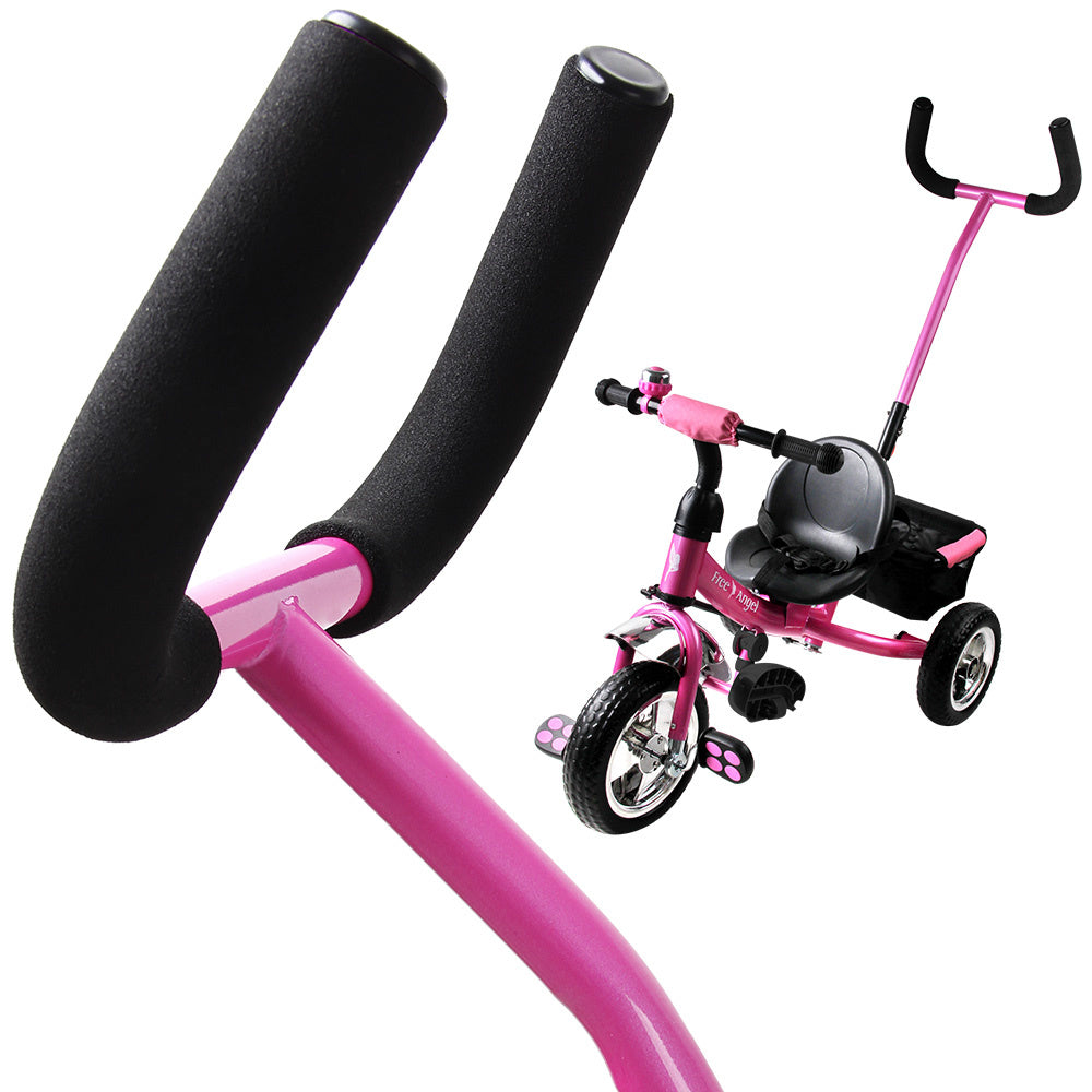 Spielwerk Tricycle pour Enfants Engel - Métal - Guidon de Poussée - Rose