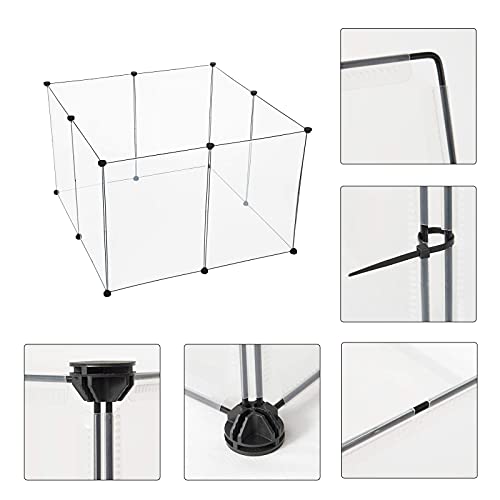 Grille de promenade Eugad pour petits animaux - Plastique PP et grillage en acier - 102 x 70 cm - Noir