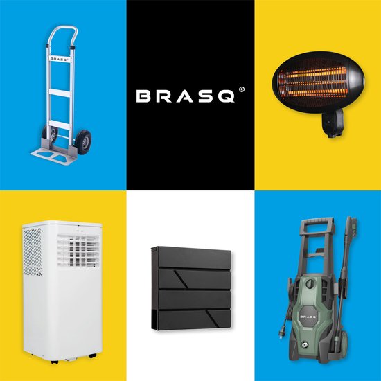 BRASQ Chariot pliable - 100 litres - Capacité 80 KG - Roues pivotantes avec frein - 90x51x100 CM - Poignée réglable - Chariot pliable - Compact - Rouge