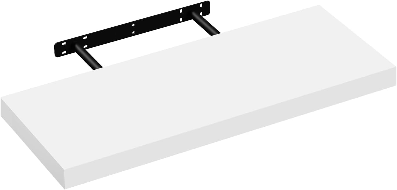 Esituro Étagère murale flottante blanche 50 x 22,9 x 3,8 cm - Étagère murale moderne en MDF - Étagère flottante pour le salon, la chambre à coucher, la cuisine et la salle de bain