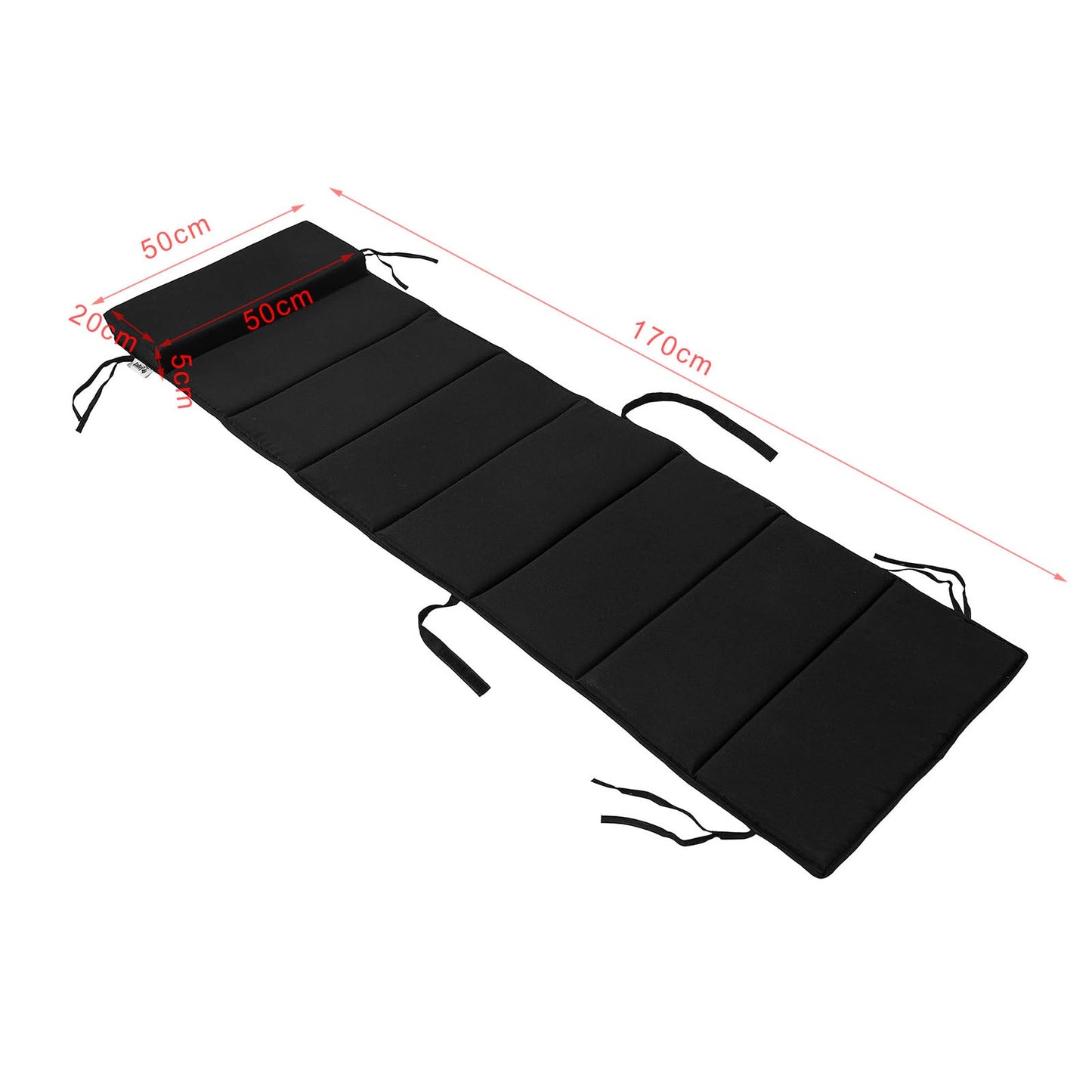 Coussin ergonomique SoBuy pour fauteuil à bascule avec appui-tête - Noir - 170 x 50 x 5 cm