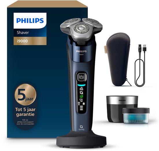 Philips Shaver i9000 Rasoir électrique pour hommes - avec sabot de nettoyage rapide - bleu - X9003/30